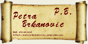 Petra Brkanović vizit kartica